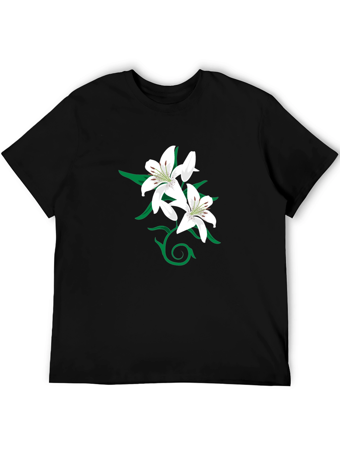 Lily Graphic Black T-Shirt for Men