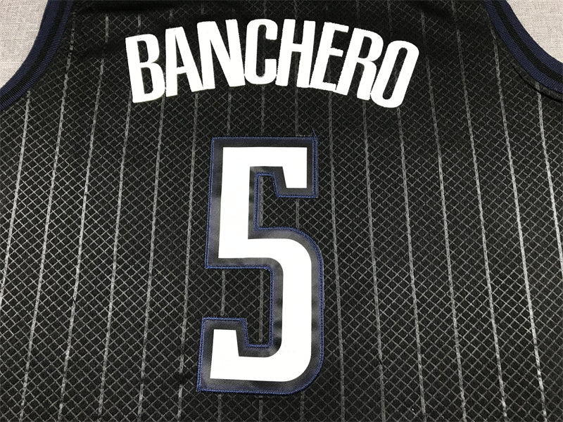Men's Orlando Magic Paolo Banchero #5 Black 2022/23 Swingman Jerseys - City Edition