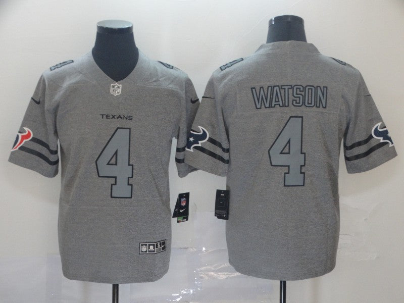 Men's Houston Texans Deshaun Watson #4 Gray Game Jerseys