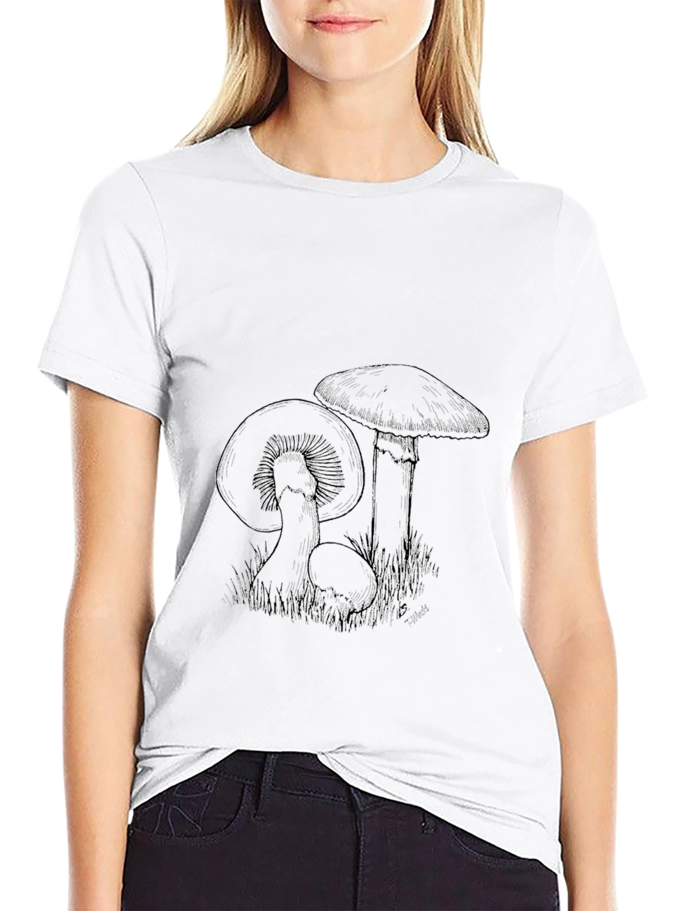 Mushroom Sketch Tee - Organic Cotton Graphic T-Shirt