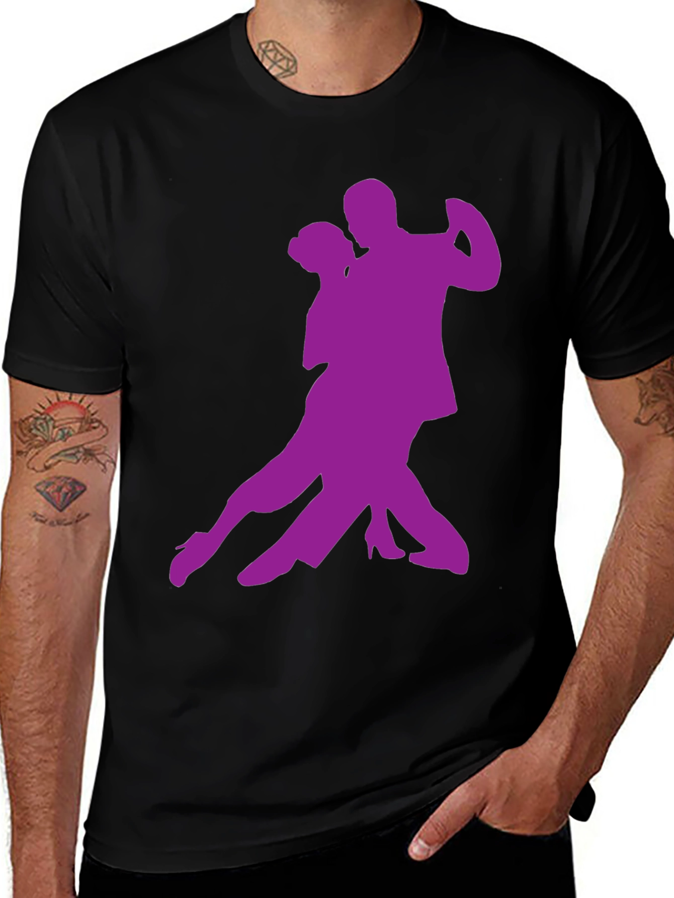 Tango Dance Graphic Tee - Stylish Silhouette T-Shirt