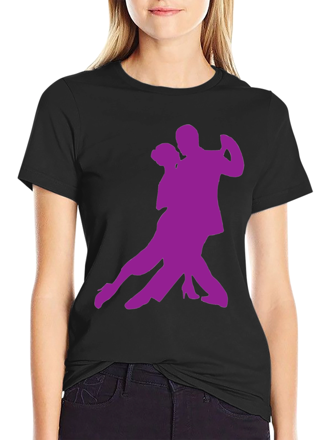 Tango Dance Graphic Tee - Stylish Silhouette T-Shirt