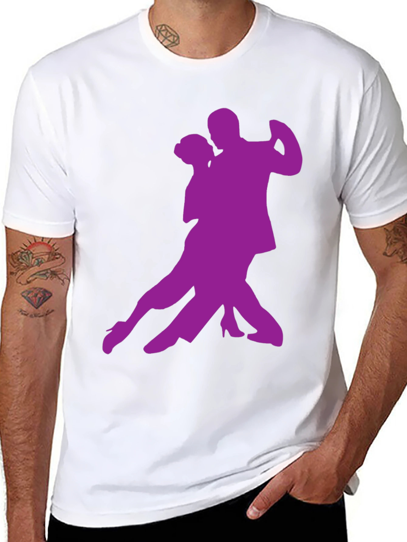 Tango Dance Graphic Tee - Stylish Silhouette T-Shirt