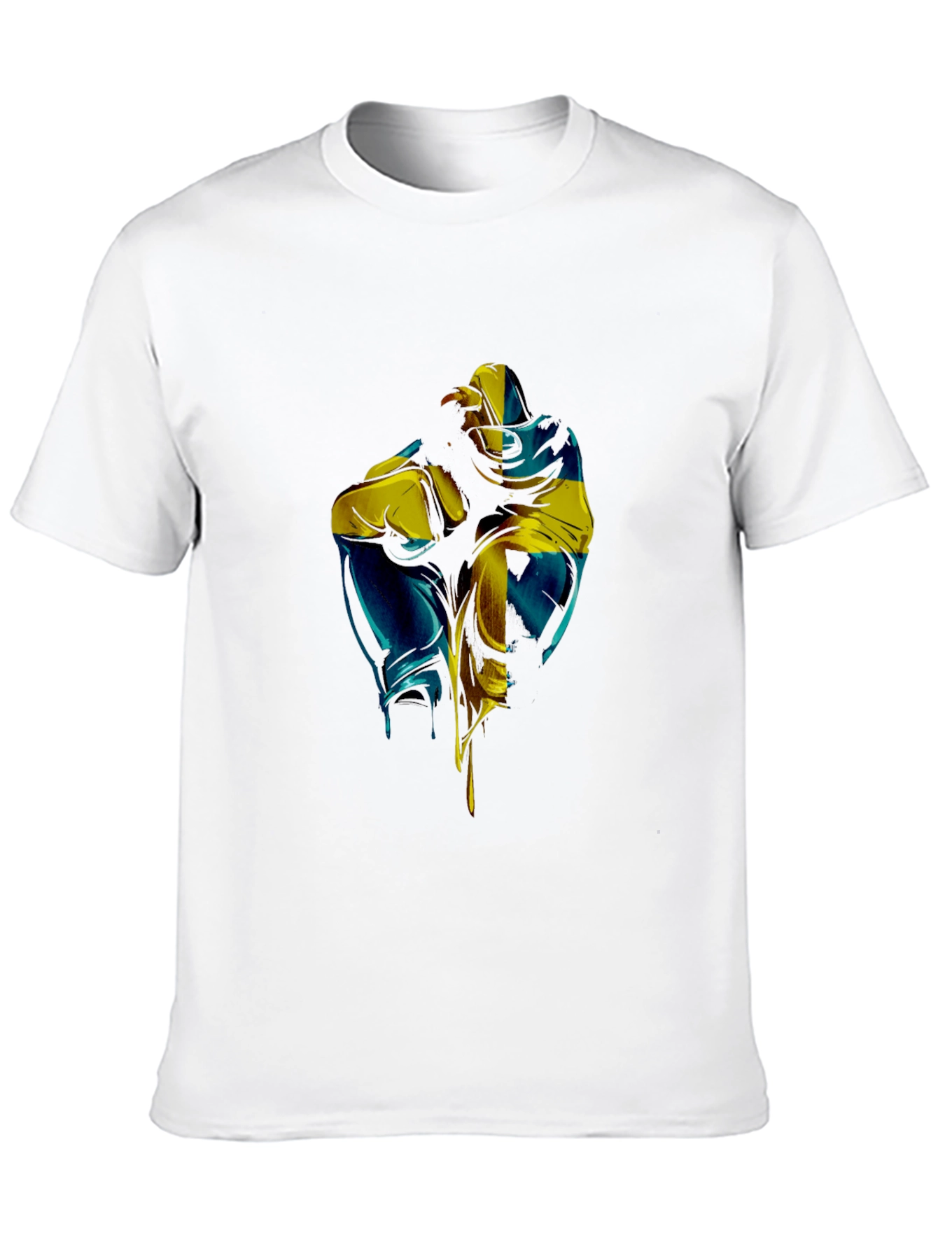 Ukraine Flag Fist Graphic Black T-Shirt