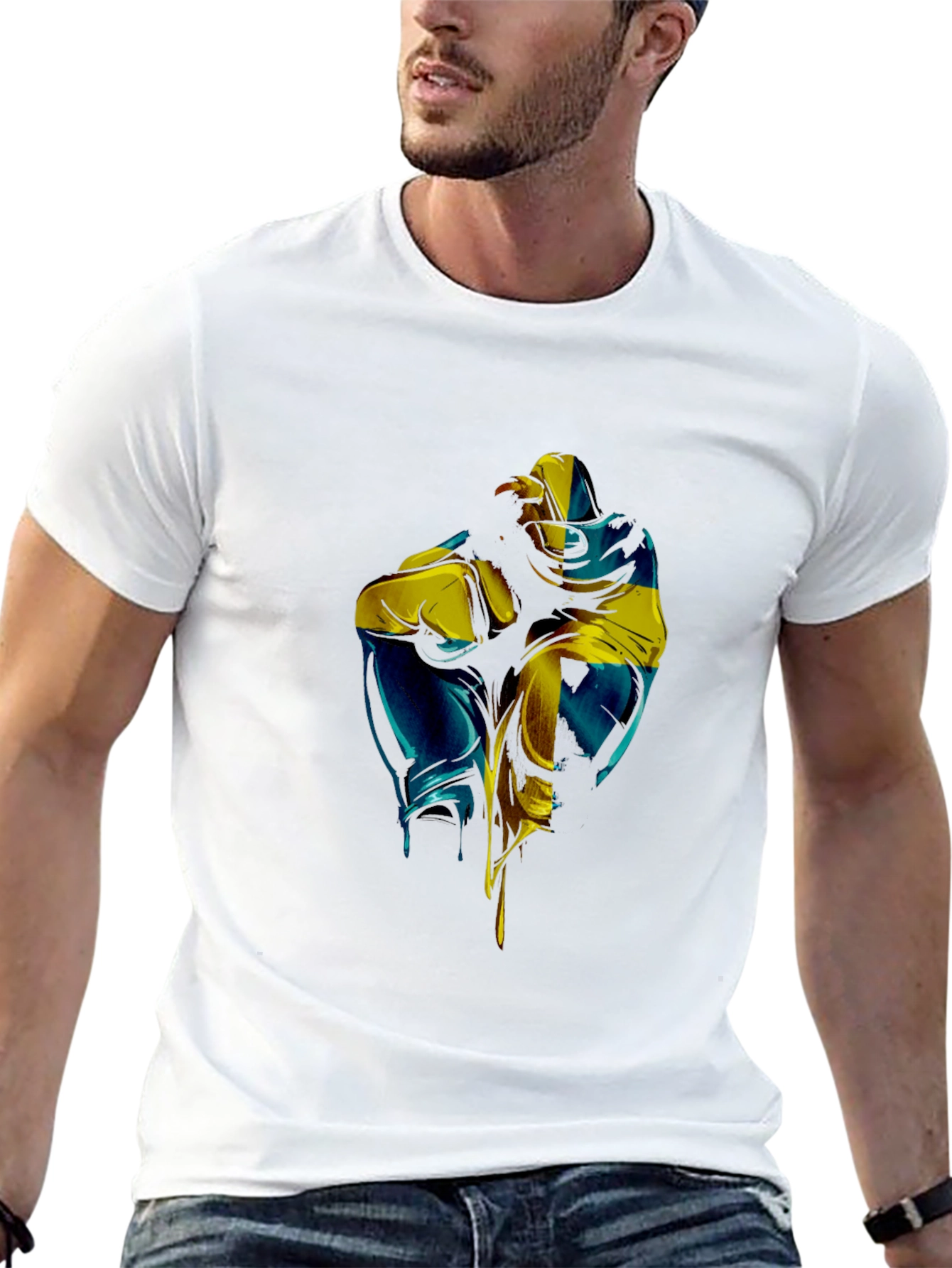 Ukraine Flag Fist Graphic Black T-Shirt