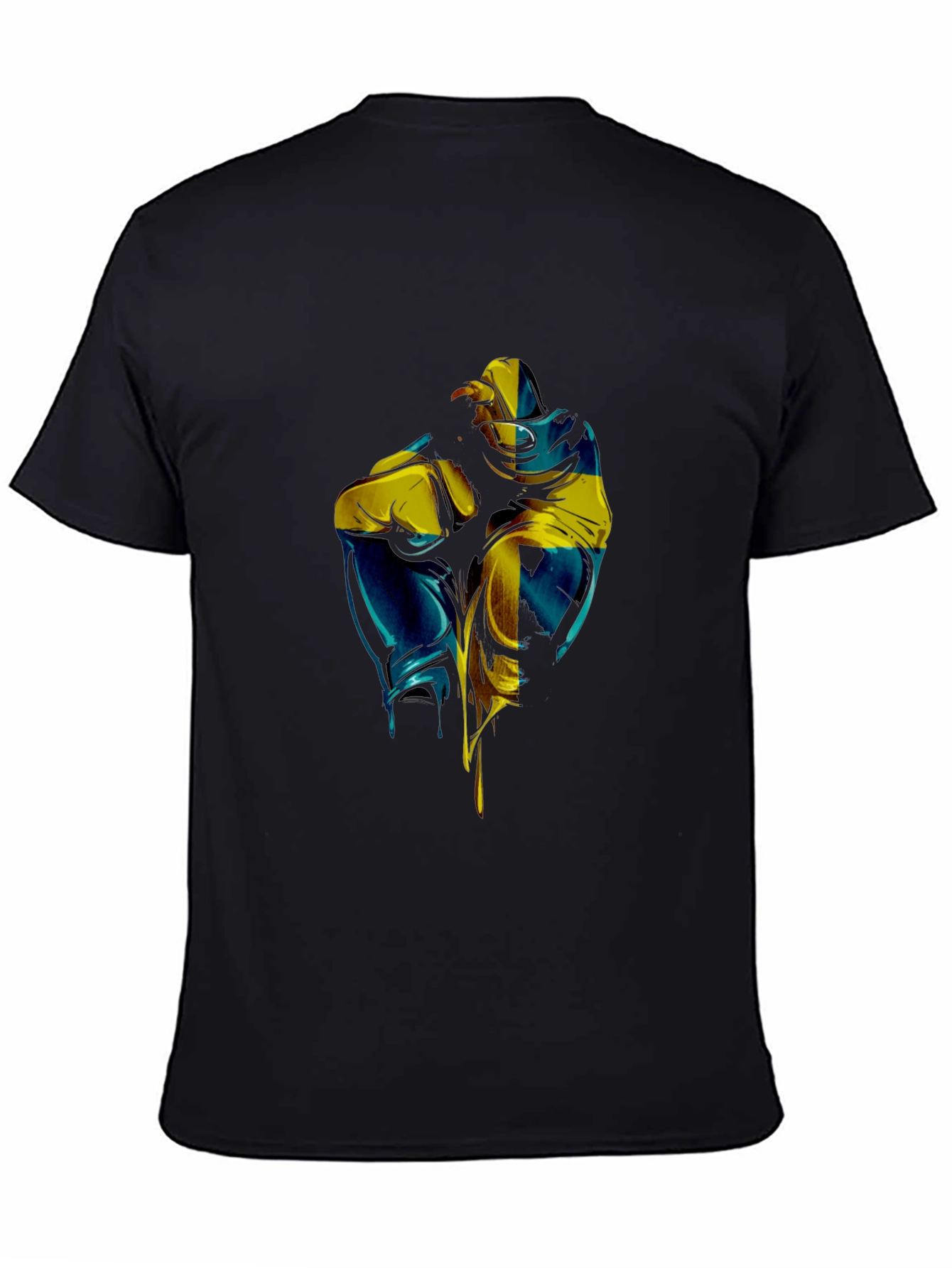 Ukraine Flag Fist Graphic Black T-Shirt