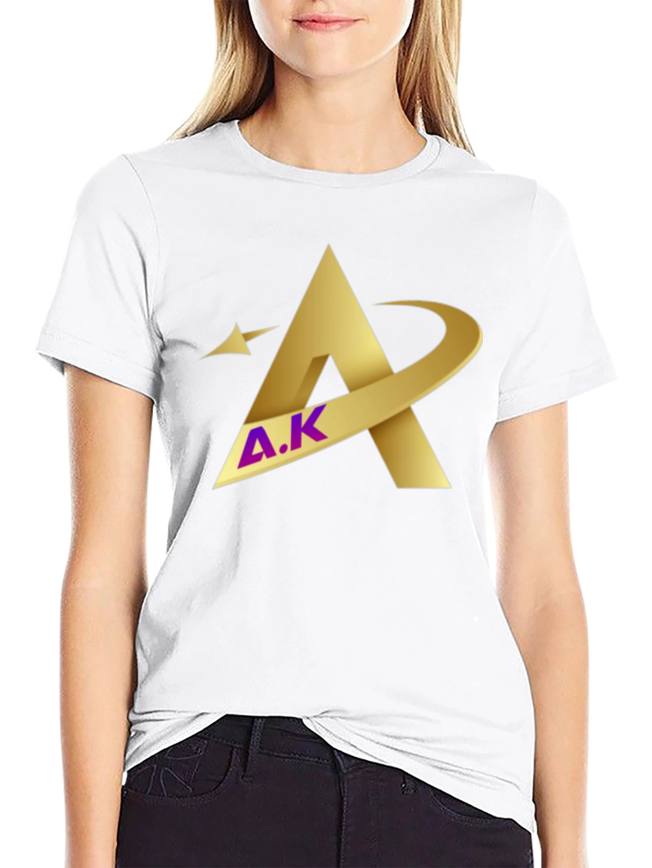 Modern Golden A.K Graphic Black T-Shirt