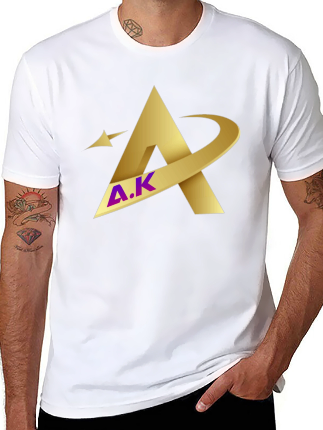 Modern Golden A.K Graphic Black T-Shirt