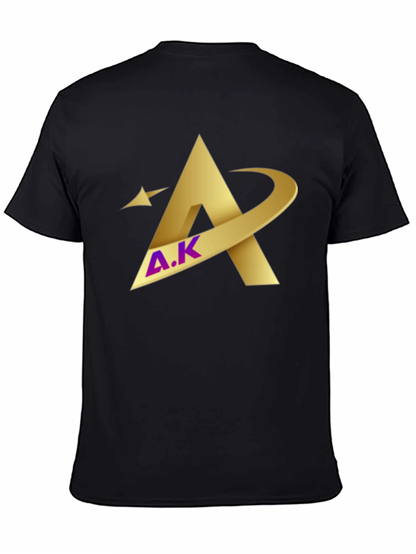 Modern Golden A.K Graphic Black T-Shirt