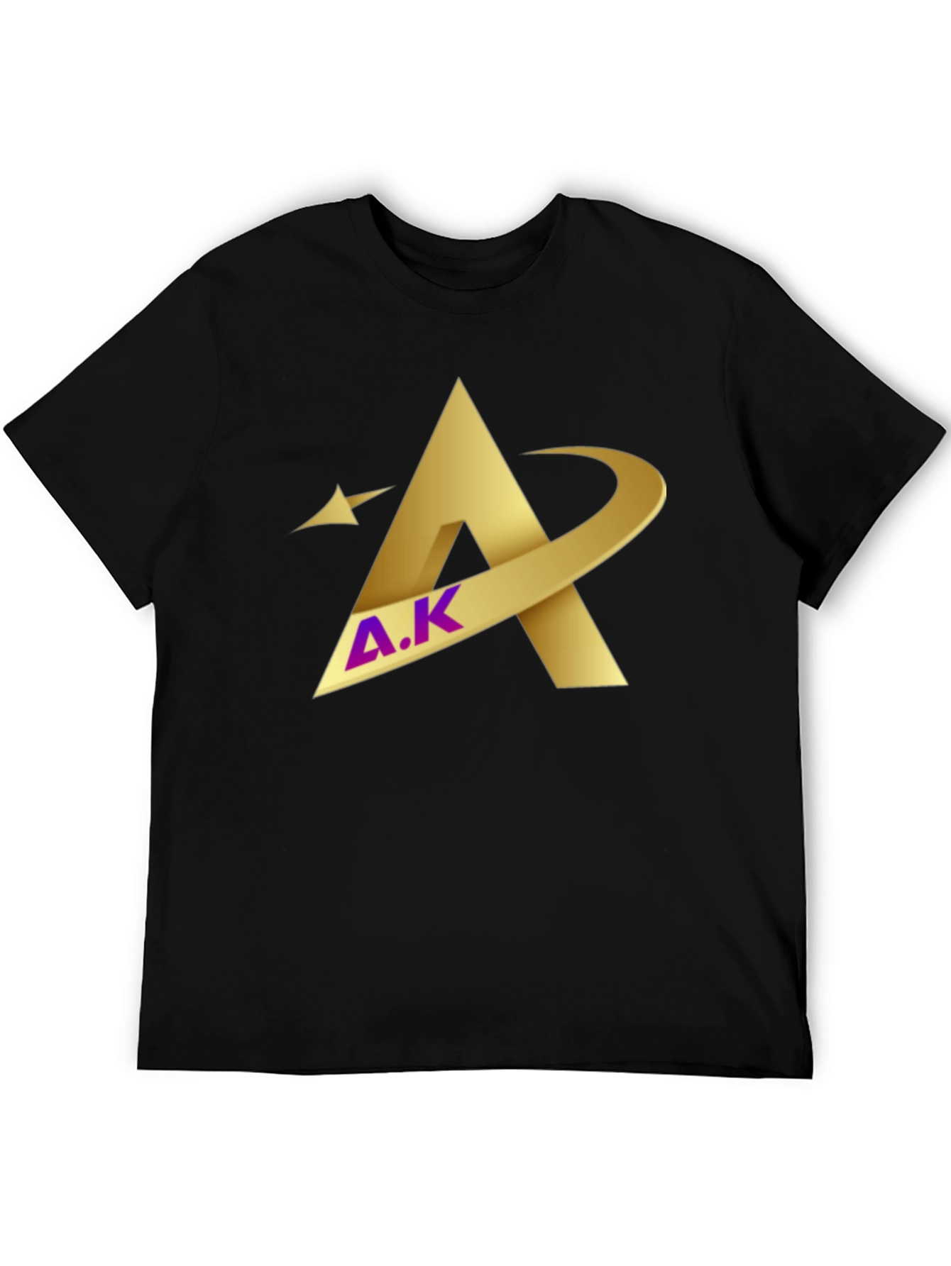 Modern Golden A.K Graphic Black T-Shirt