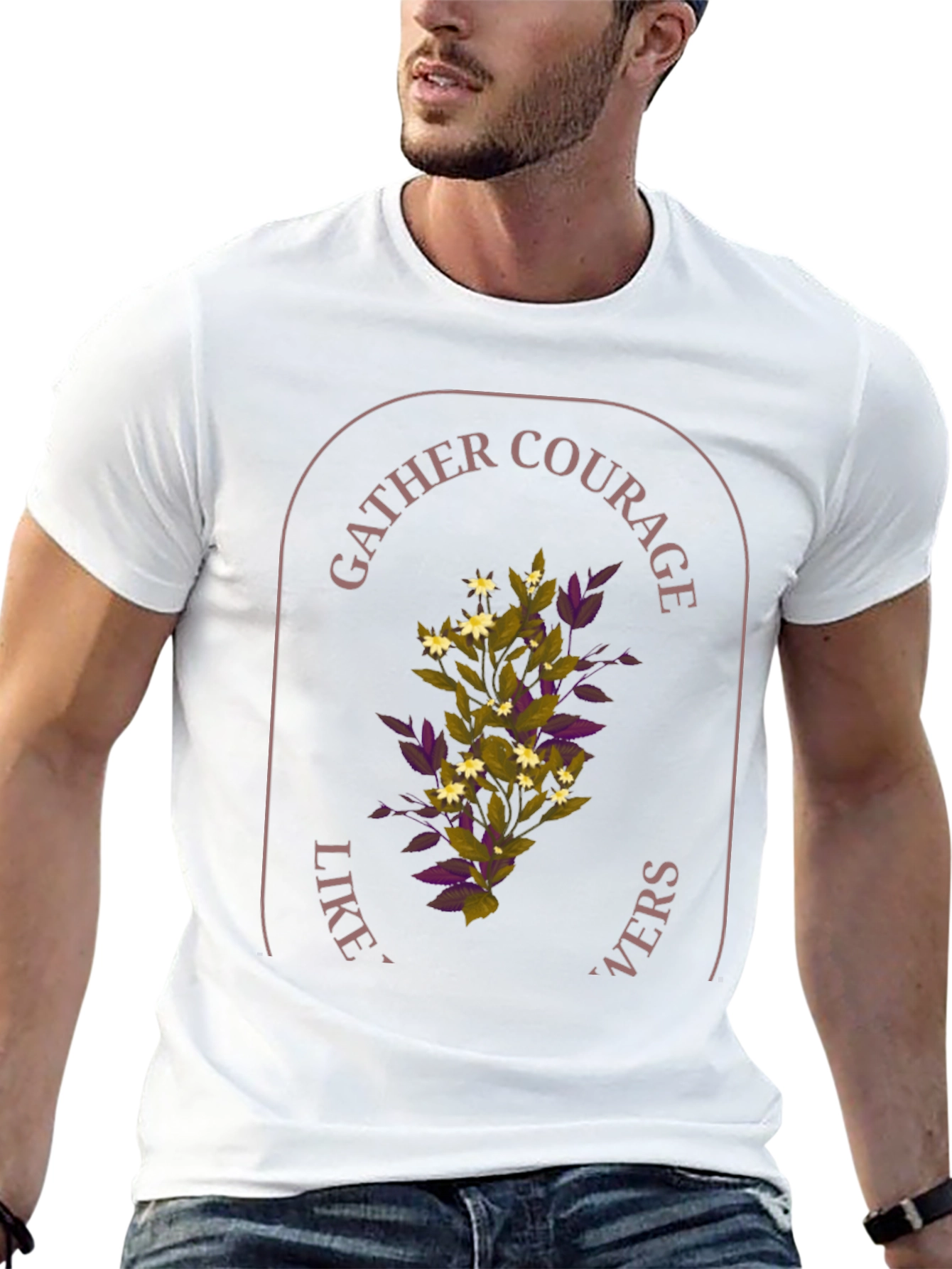 Gather Courage Graphic Tee - Floral Design