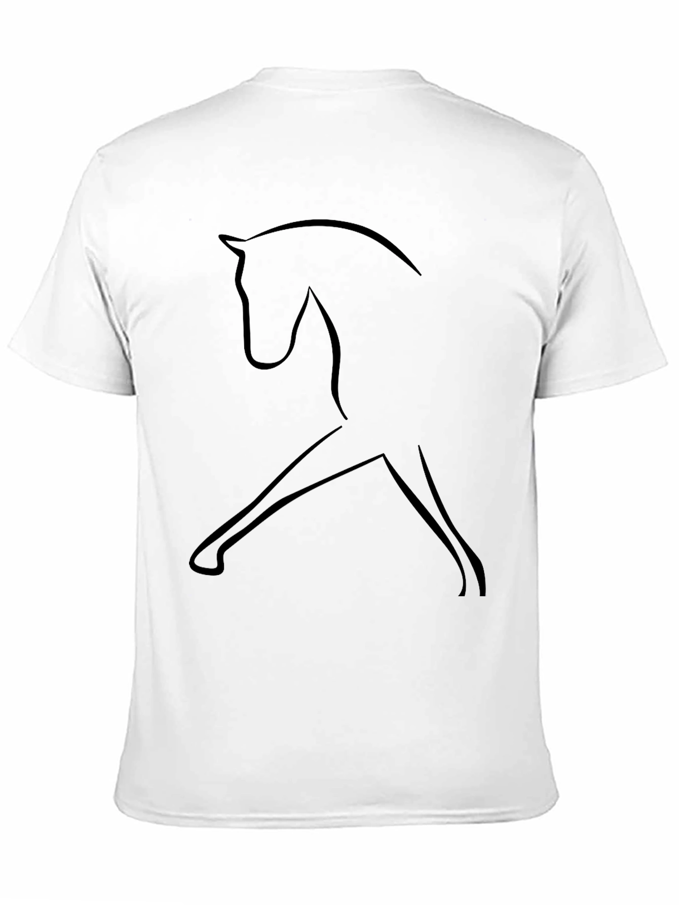 Minimalist Horse Outline Black T-Shirt