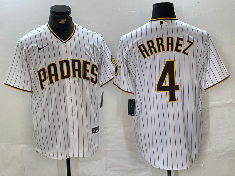 Men's San Diego Padres Luis Arraez #4 White Replica Player Jerseys