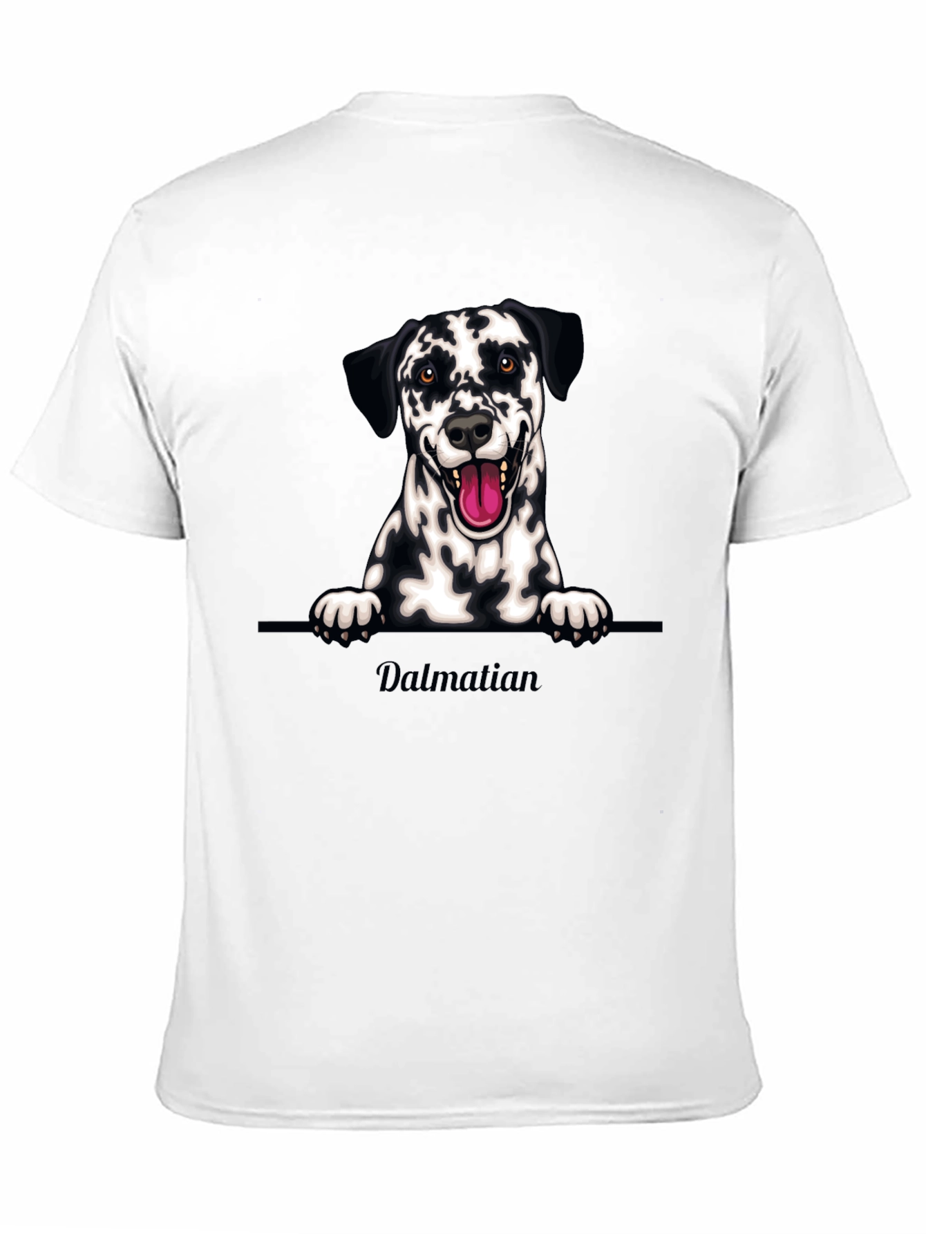 Dalmatian Dog Graphic Tee - Black Cotton T-Shirt