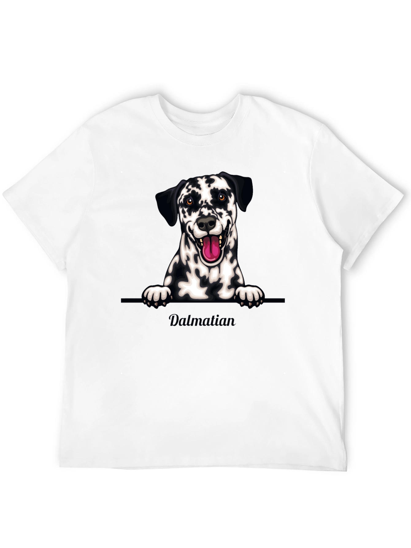 Dalmatian Dog Graphic Tee - Black Cotton T-Shirt