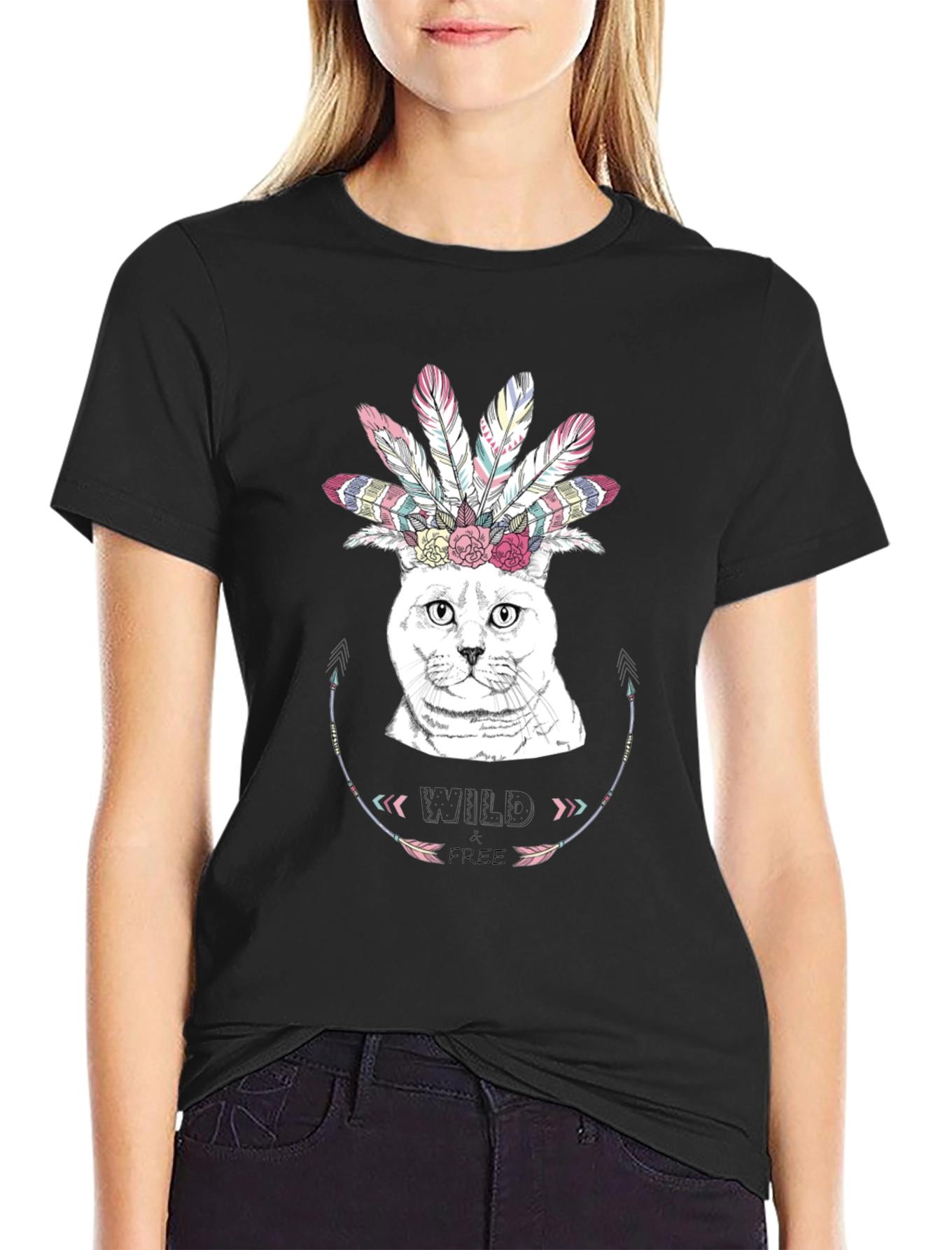 Wild & Free Cat Graphic T-Shirt