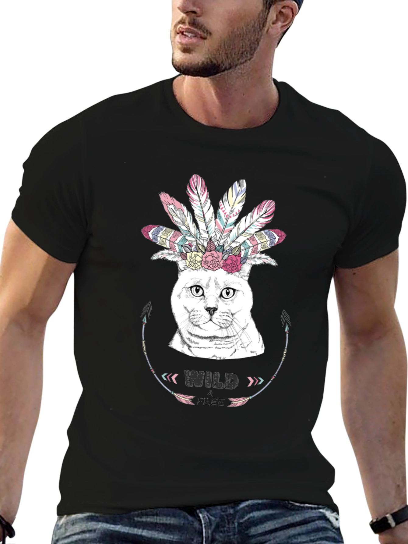 Wild & Free Cat Graphic T-Shirt