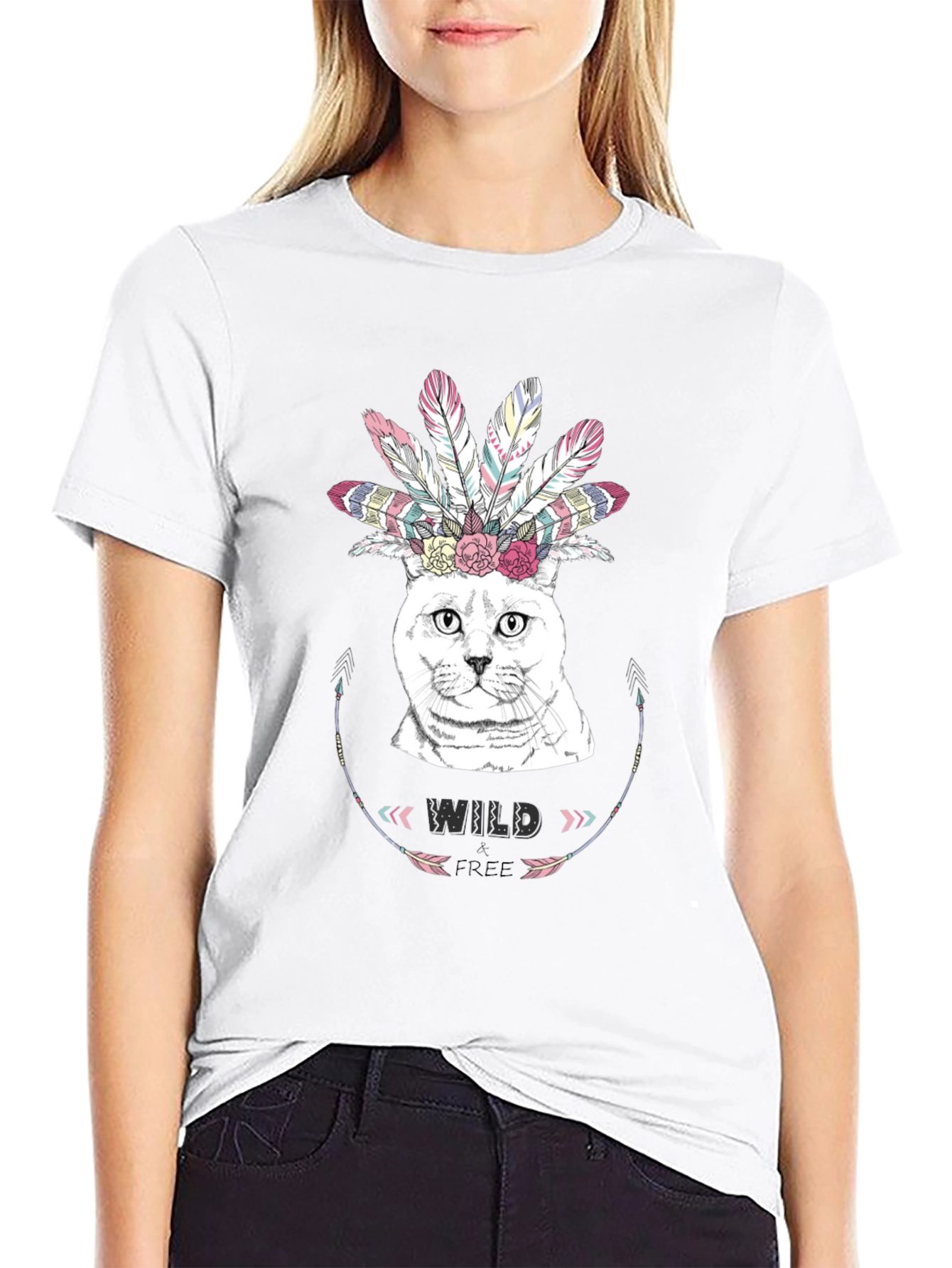 Wild & Free Cat Graphic T-Shirt
