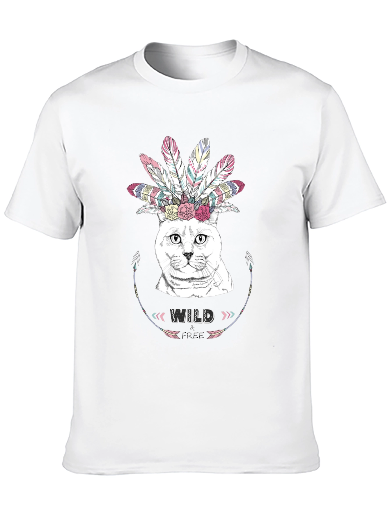 Wild & Free Cat Graphic T-Shirt