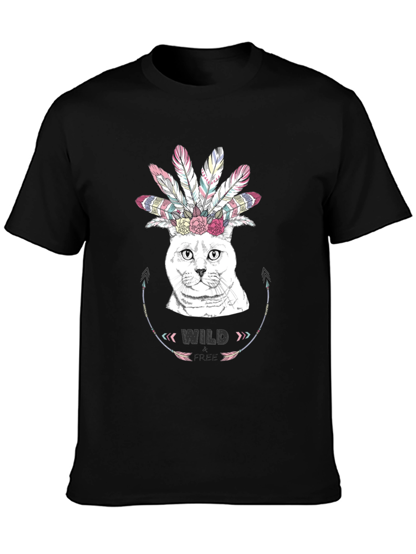 Wild & Free Cat Graphic T-Shirt