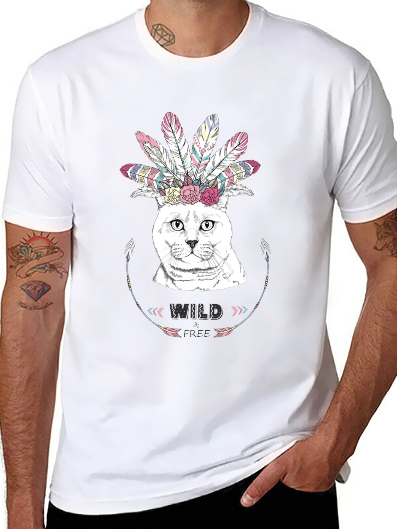 Wild & Free Cat Graphic T-Shirt