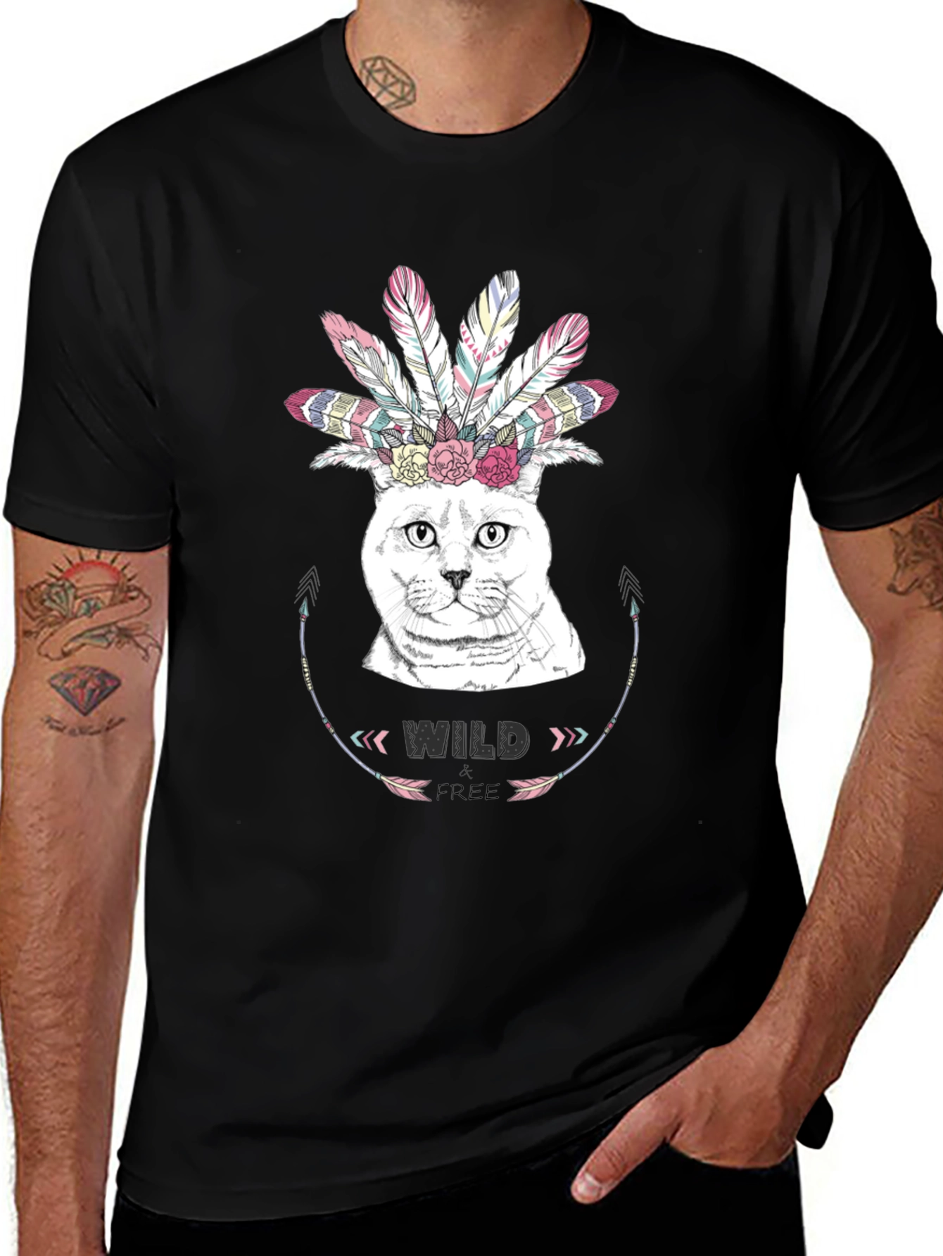 Wild & Free Cat Graphic T-Shirt