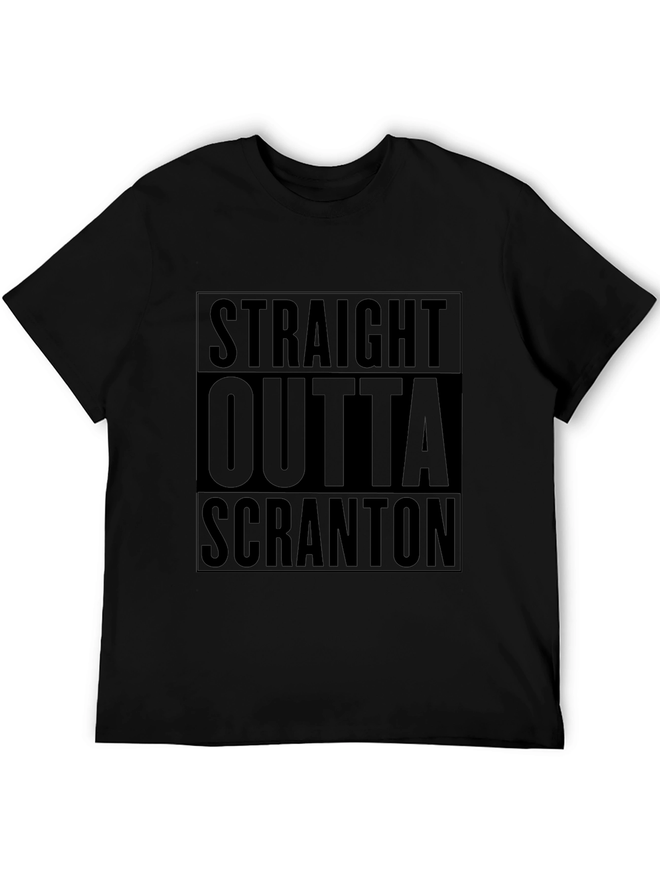 Straight Outta Scranton T-Shirt - Black Crew Neck Tee