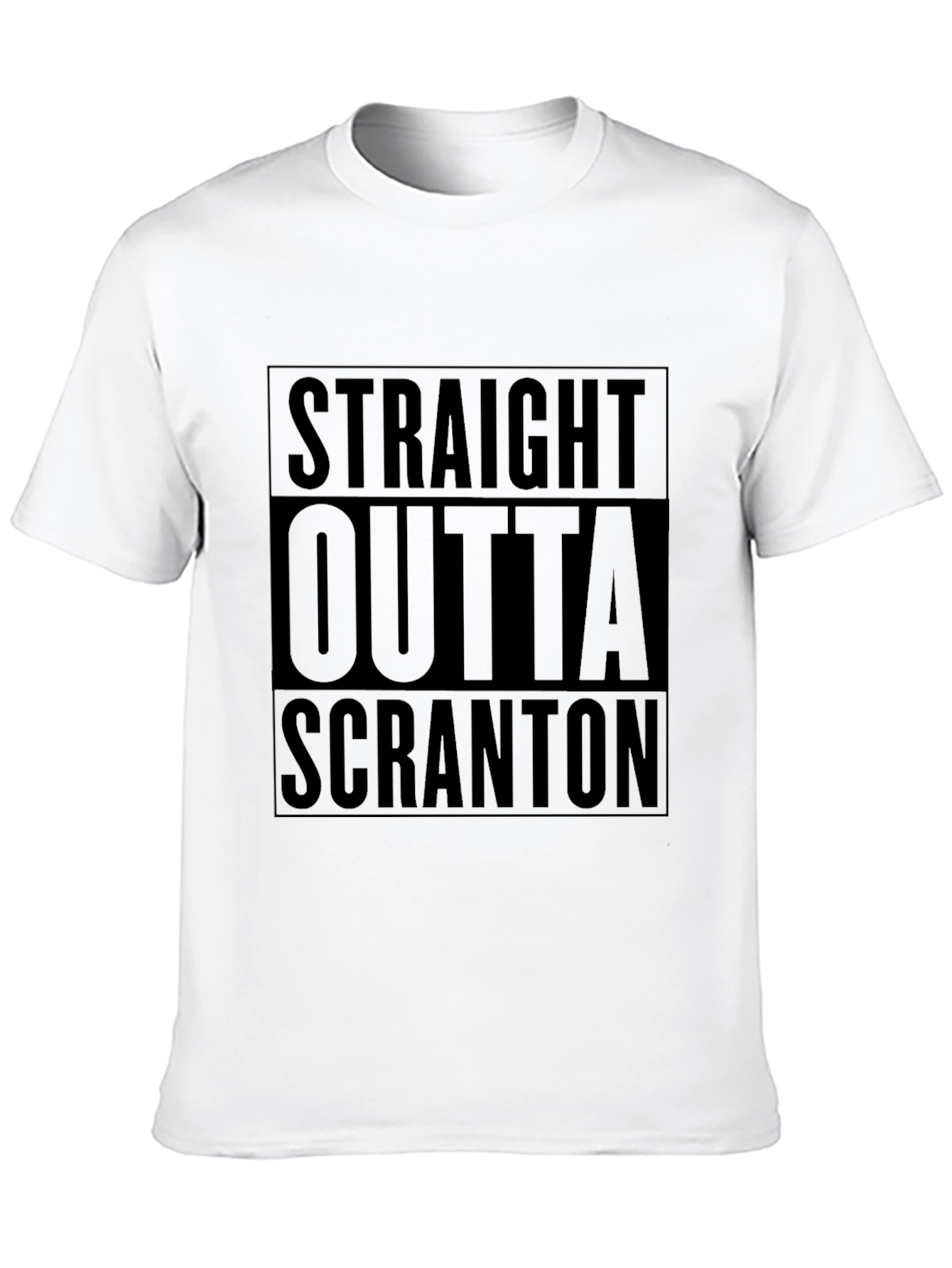 Straight Outta Scranton T-Shirt - Black Crew Neck Tee