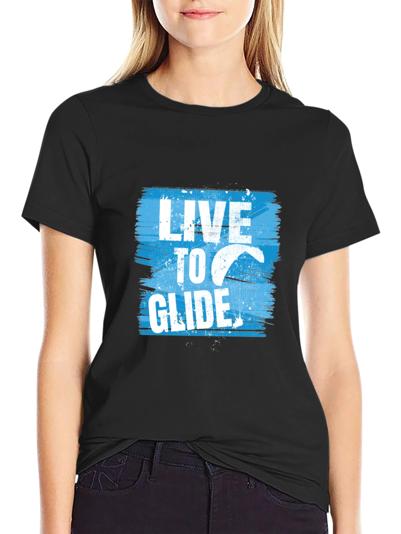 Live to Glide Black Graphic Tee - Kitesurfing Apparel