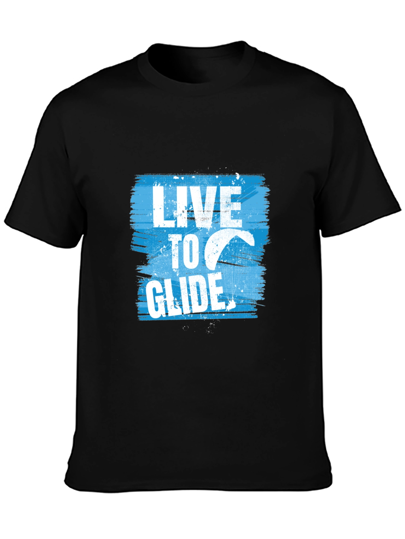 Live to Glide Black Graphic Tee - Kitesurfing Apparel