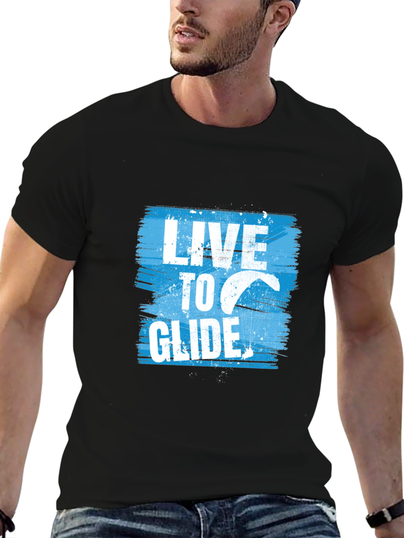 Live to Glide Black Graphic Tee - Kitesurfing Apparel