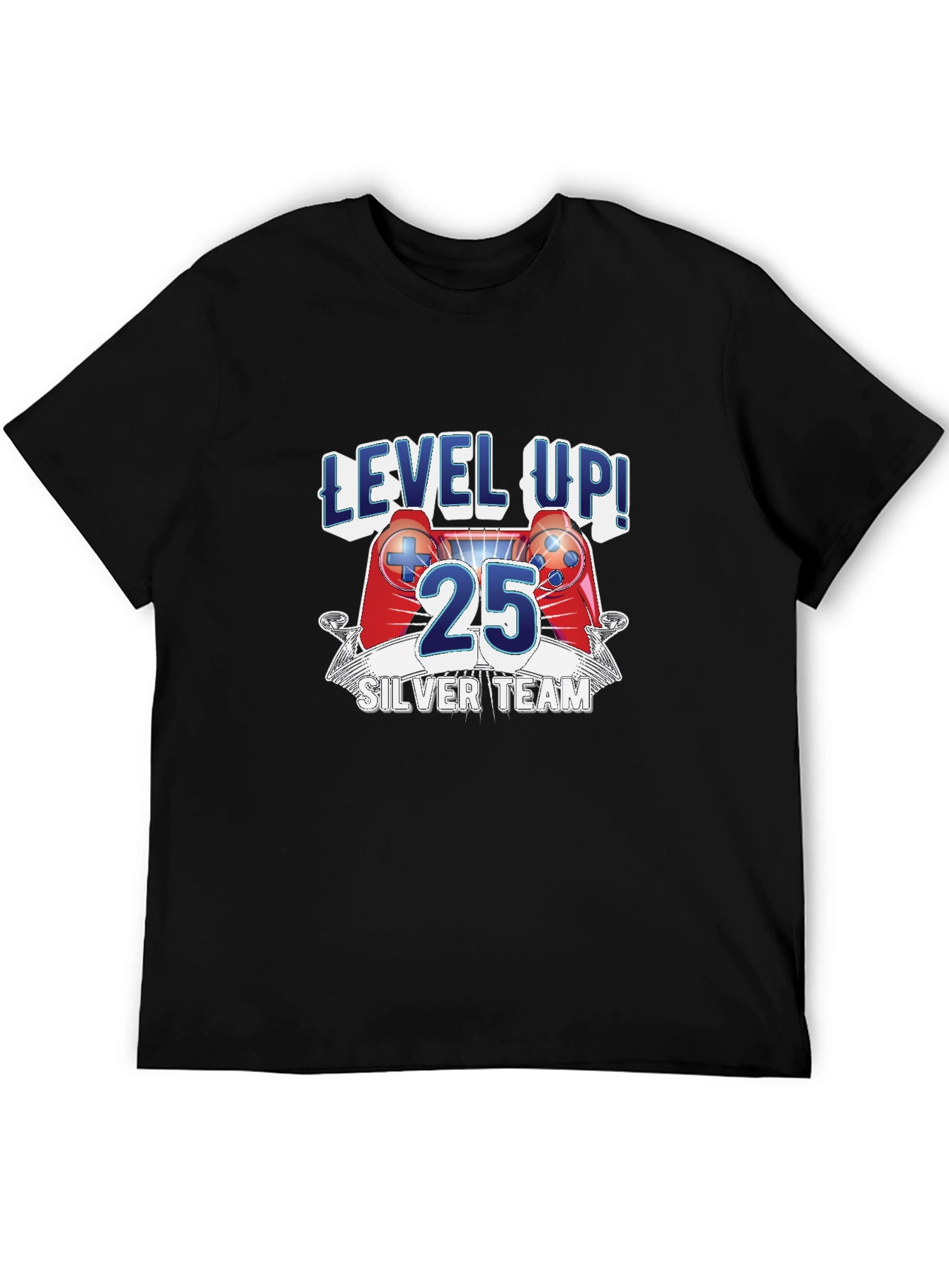 Level Up 25 Gamer T-Shirt - Silver Team Edition
