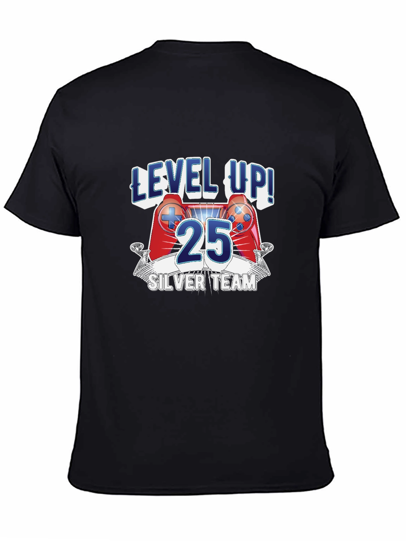 Level Up 25 Gamer T-Shirt - Silver Team Edition