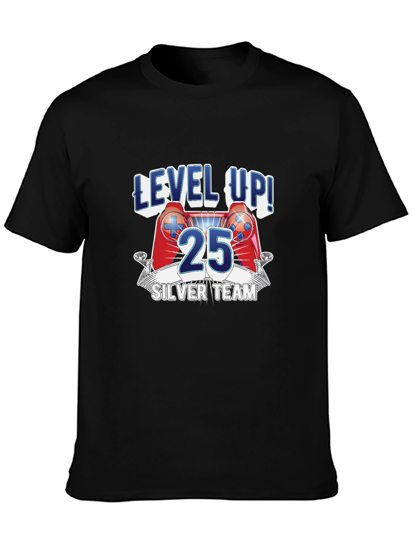 Level Up 25 Gamer T-Shirt - Silver Team Edition