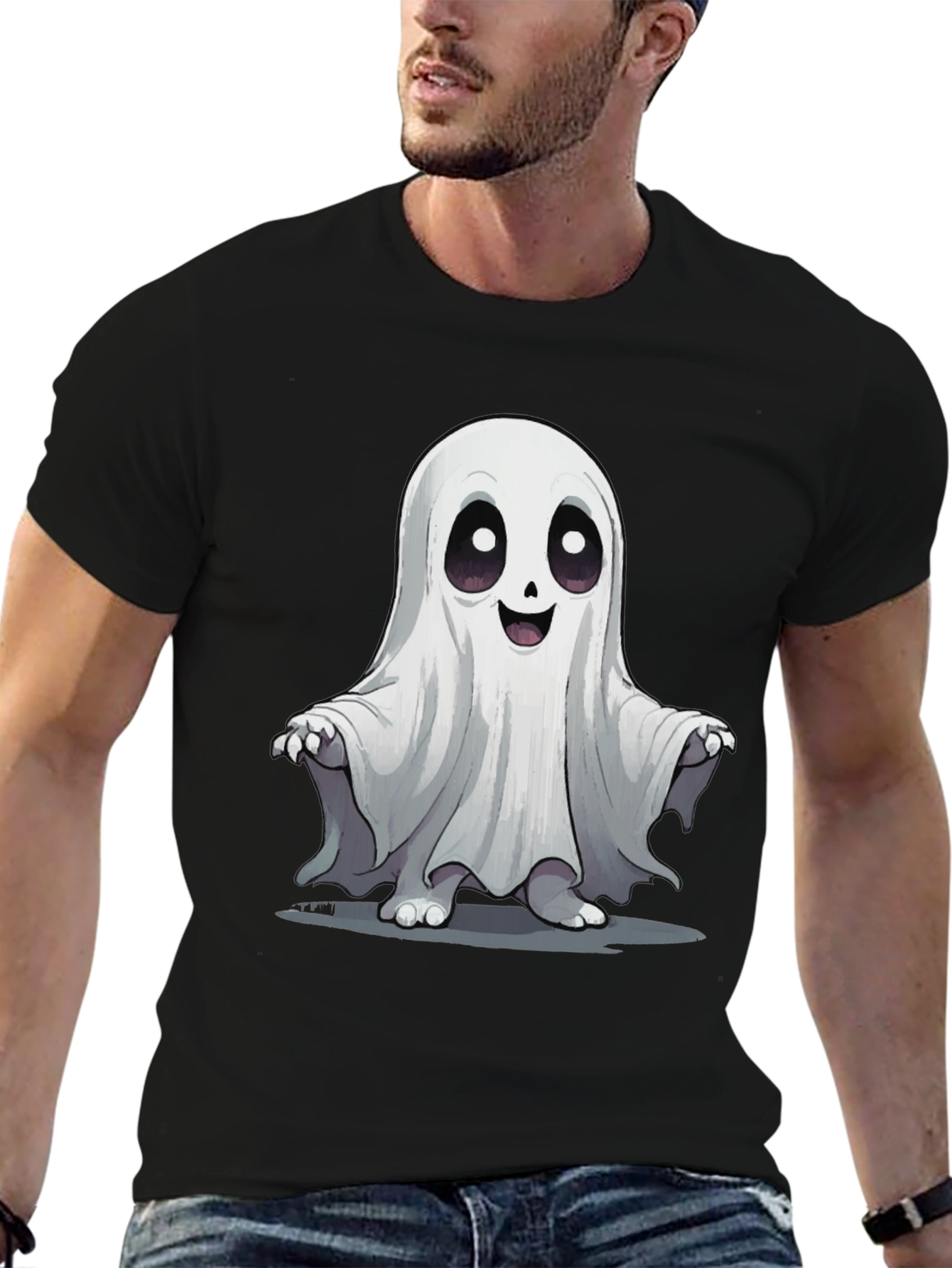 Ghost Graphic Tee - Spooky Season Apparel