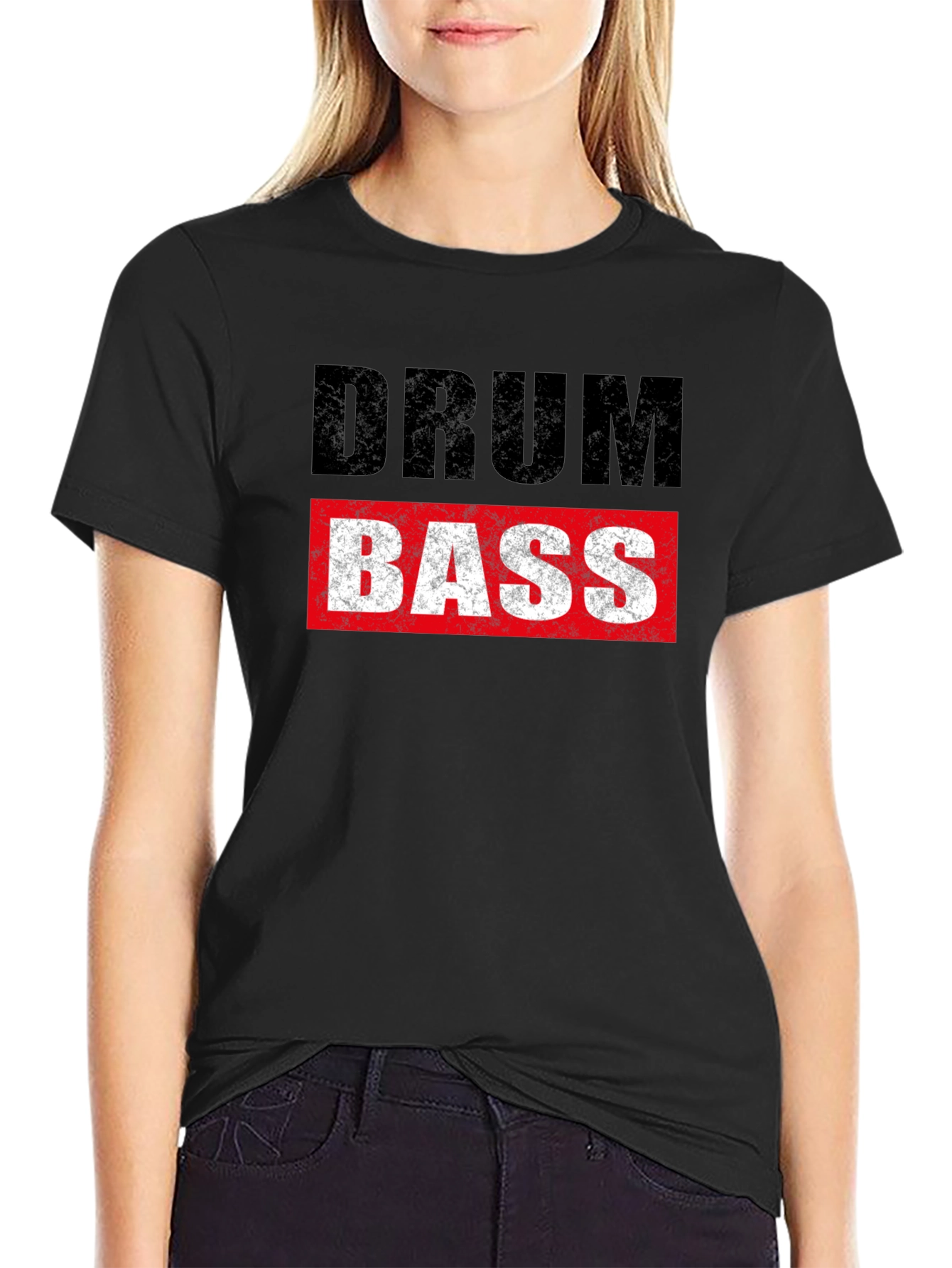 Drum & Bass Graphic Tee - Black Cotton Blend