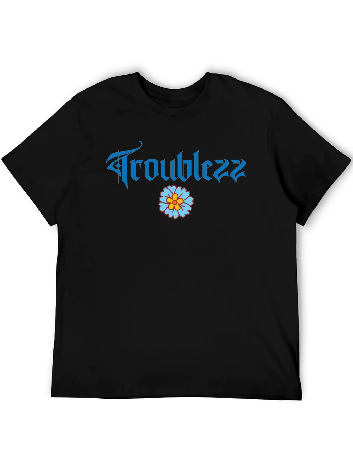 Troublezz Graphic Tee - Black Cotton Casual Shirt