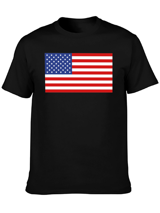 American Flag Graphic Tee - Patriotic Black T-Shirt