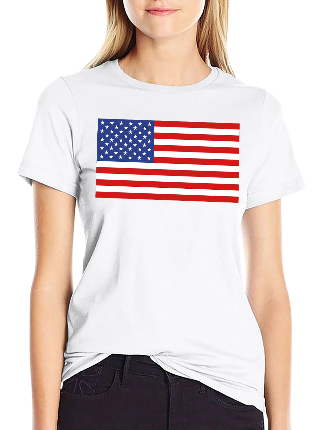 American Flag Graphic Tee - Patriotic Black T-Shirt