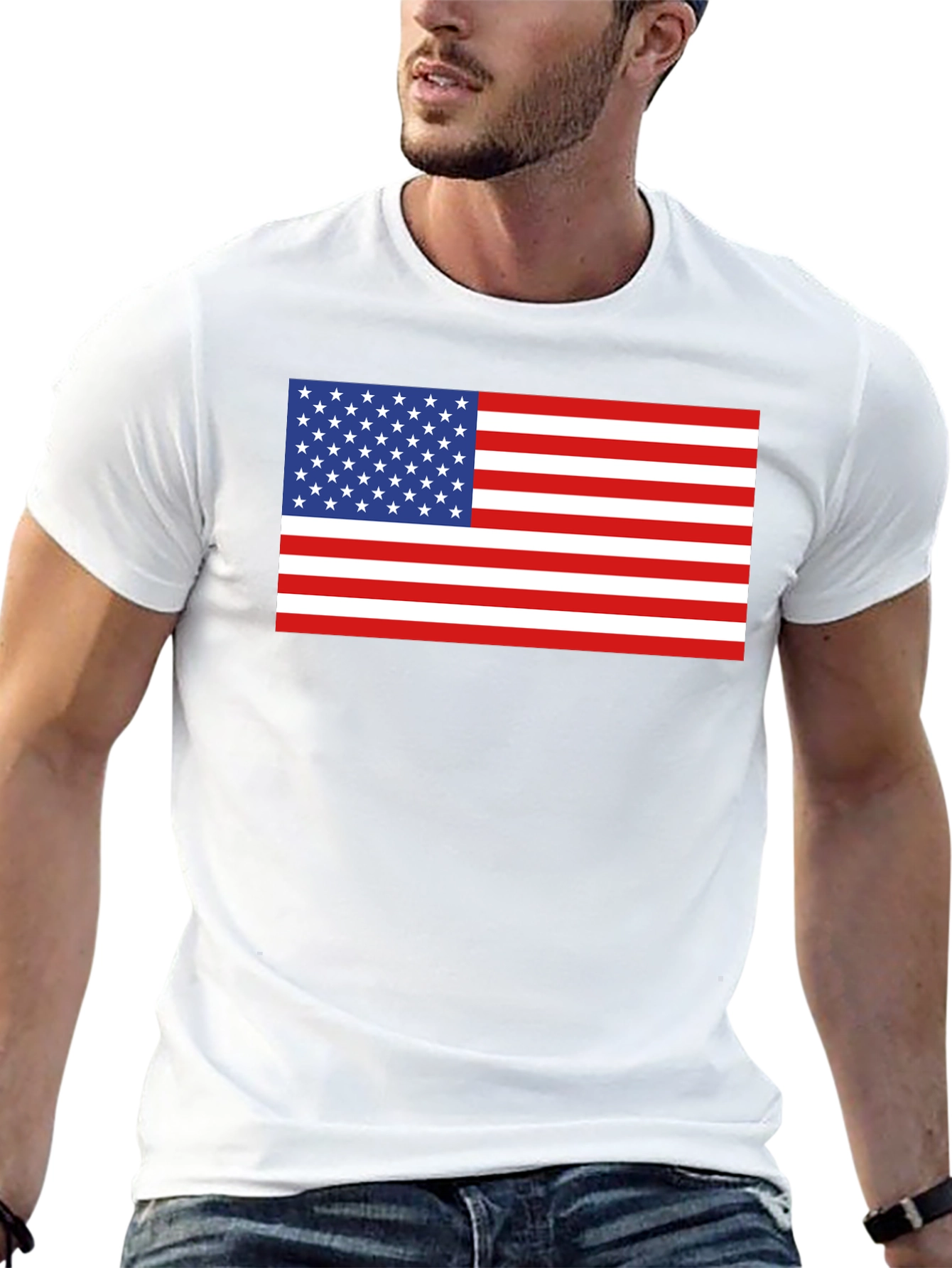 American Flag Graphic Tee - Patriotic Black T-Shirt