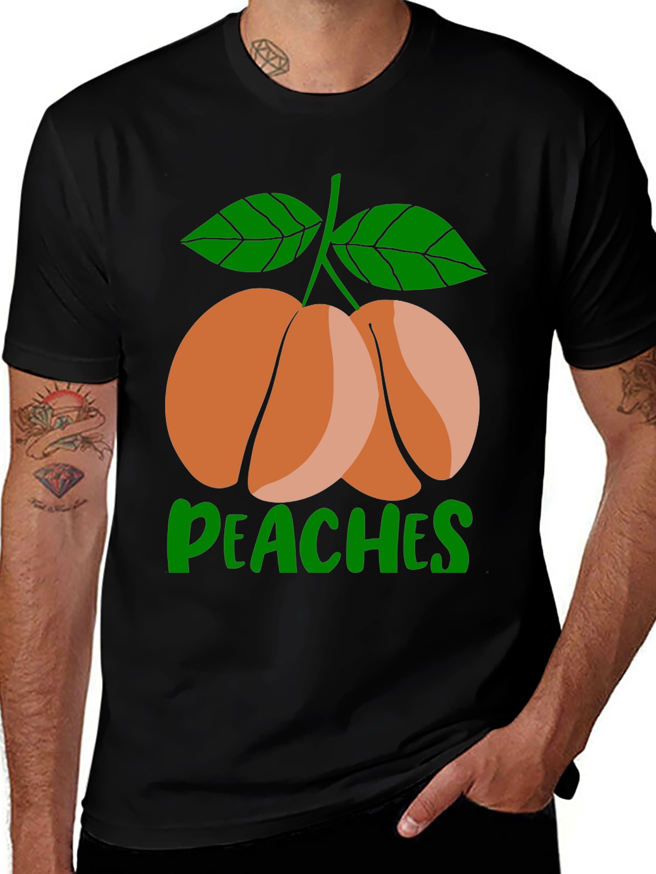 Peaches Graphic T-Shirt - Cute Fruit Design