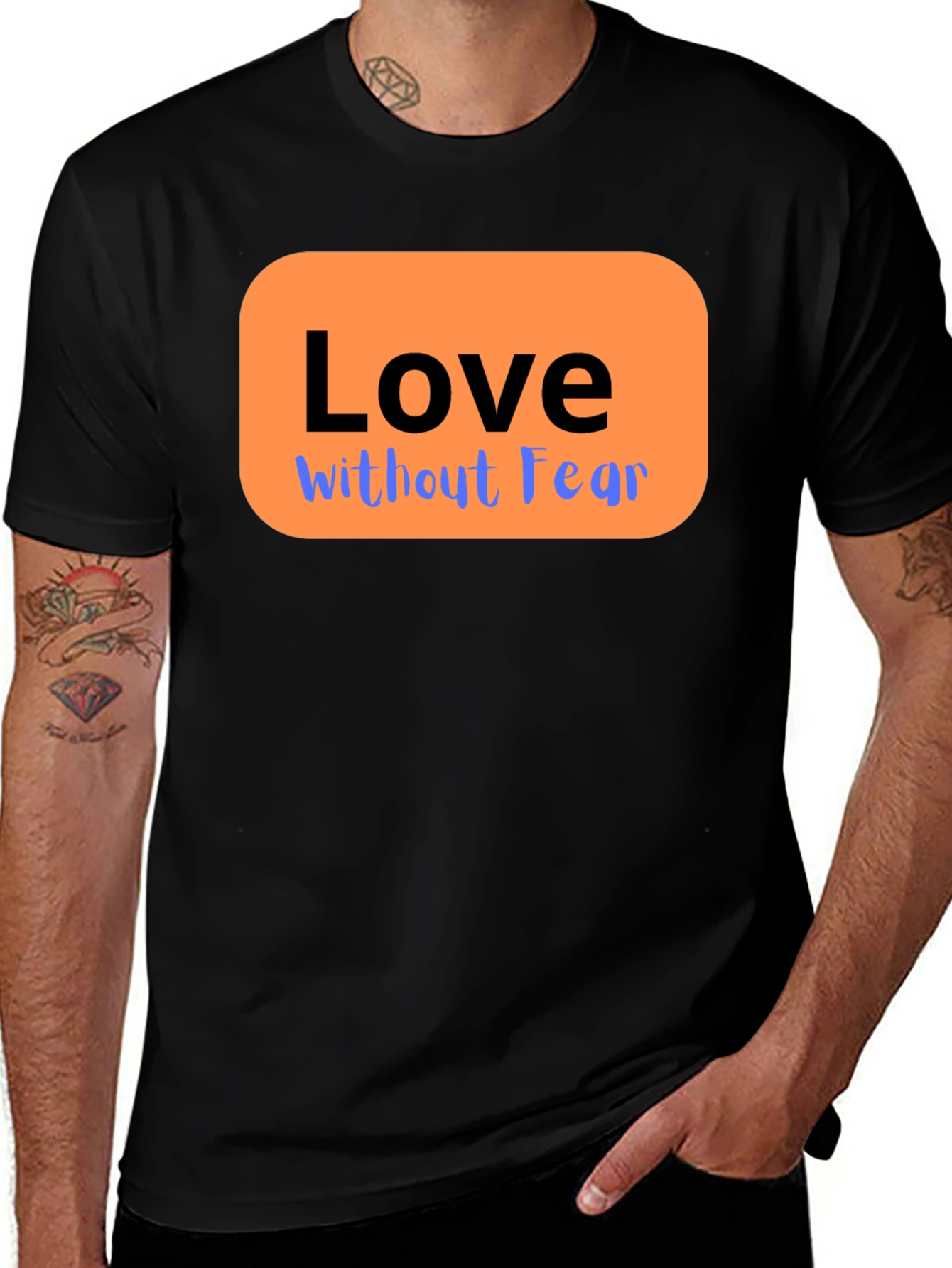 Love Without Fear Graphic T-Shirt - Black