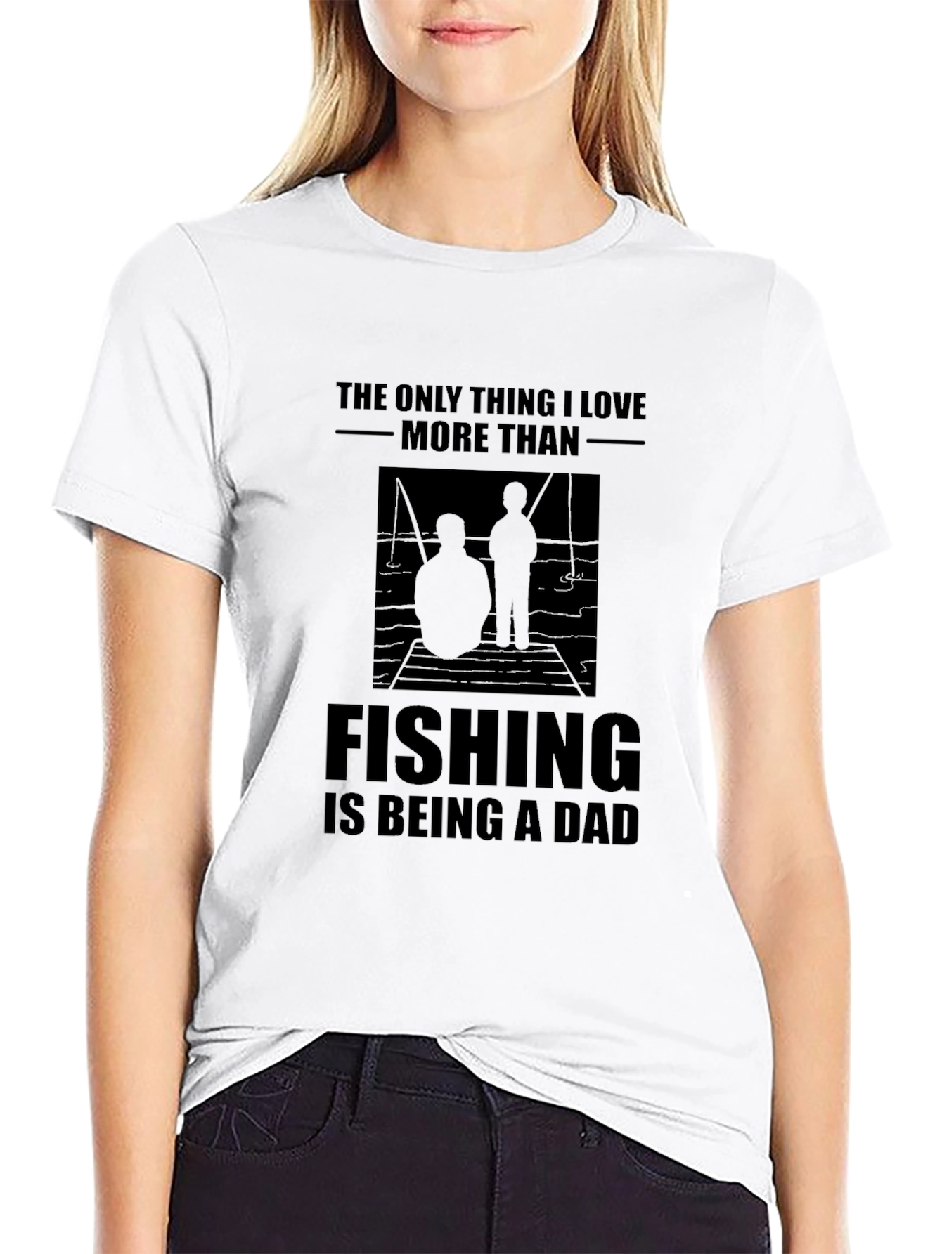 Fishing Dad Graphic T-Shirt - Black