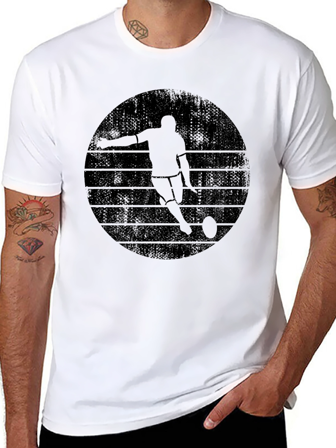 Retro Rugby Player Graphic T-Shirt