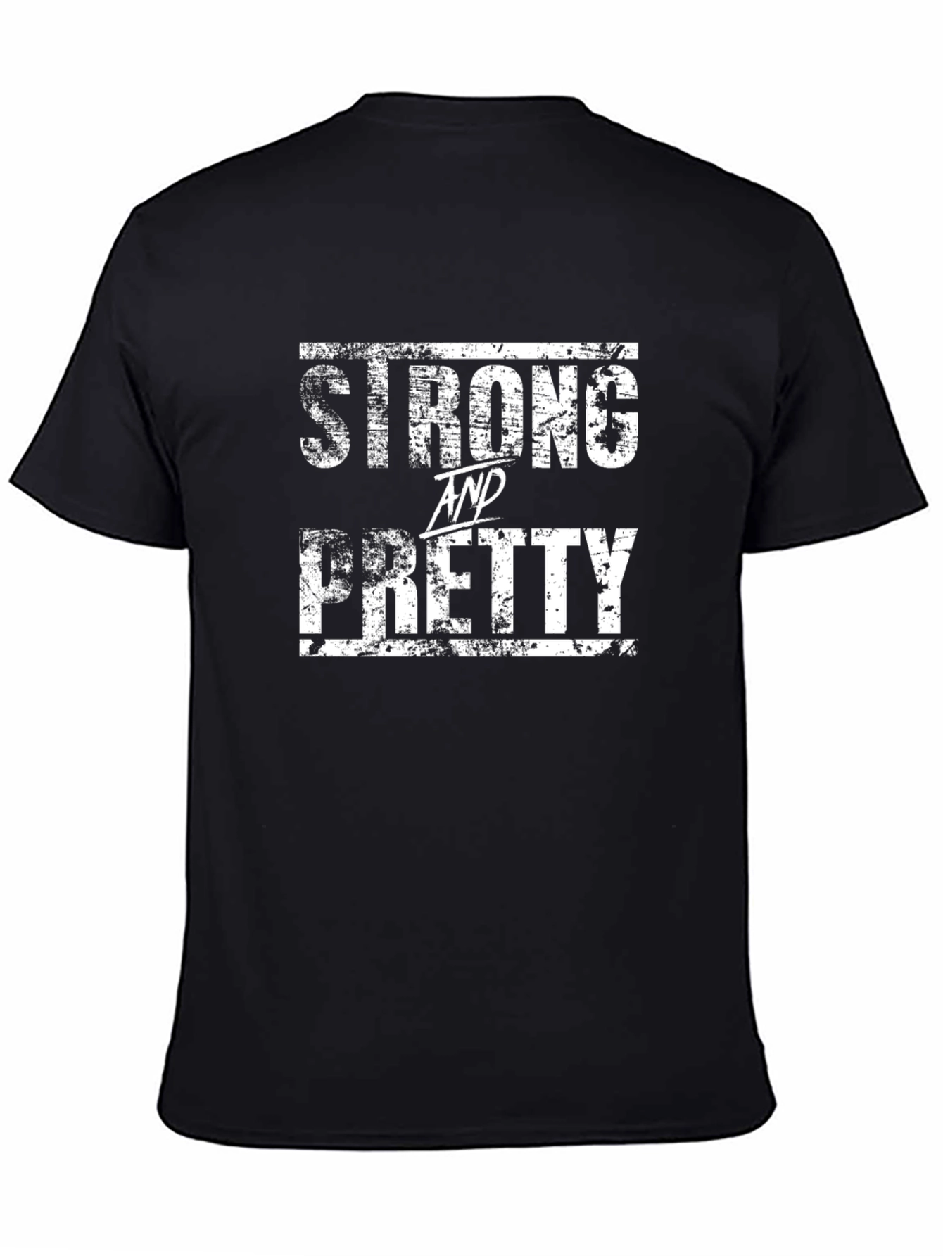 Strong & Pretty Graphic Tee - Black Cotton T-Shirt