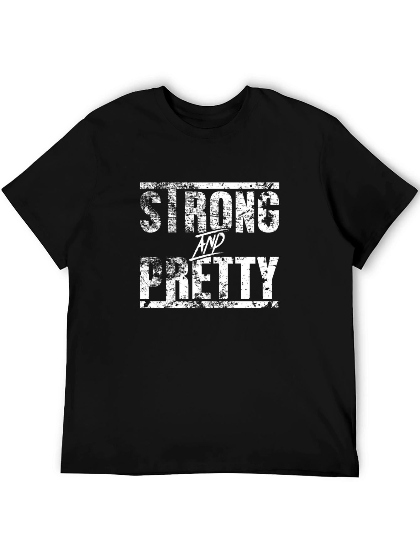 Strong & Pretty Graphic Tee - Black Cotton T-Shirt