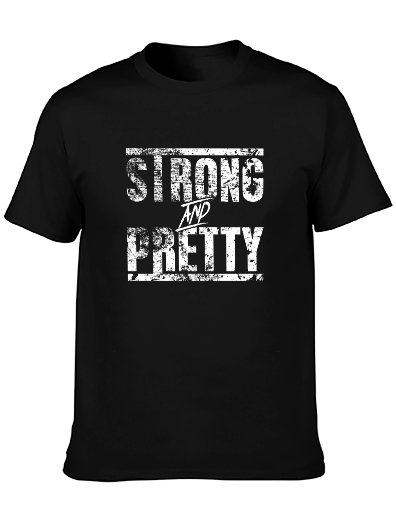 Strong & Pretty Graphic Tee - Black Cotton T-Shirt