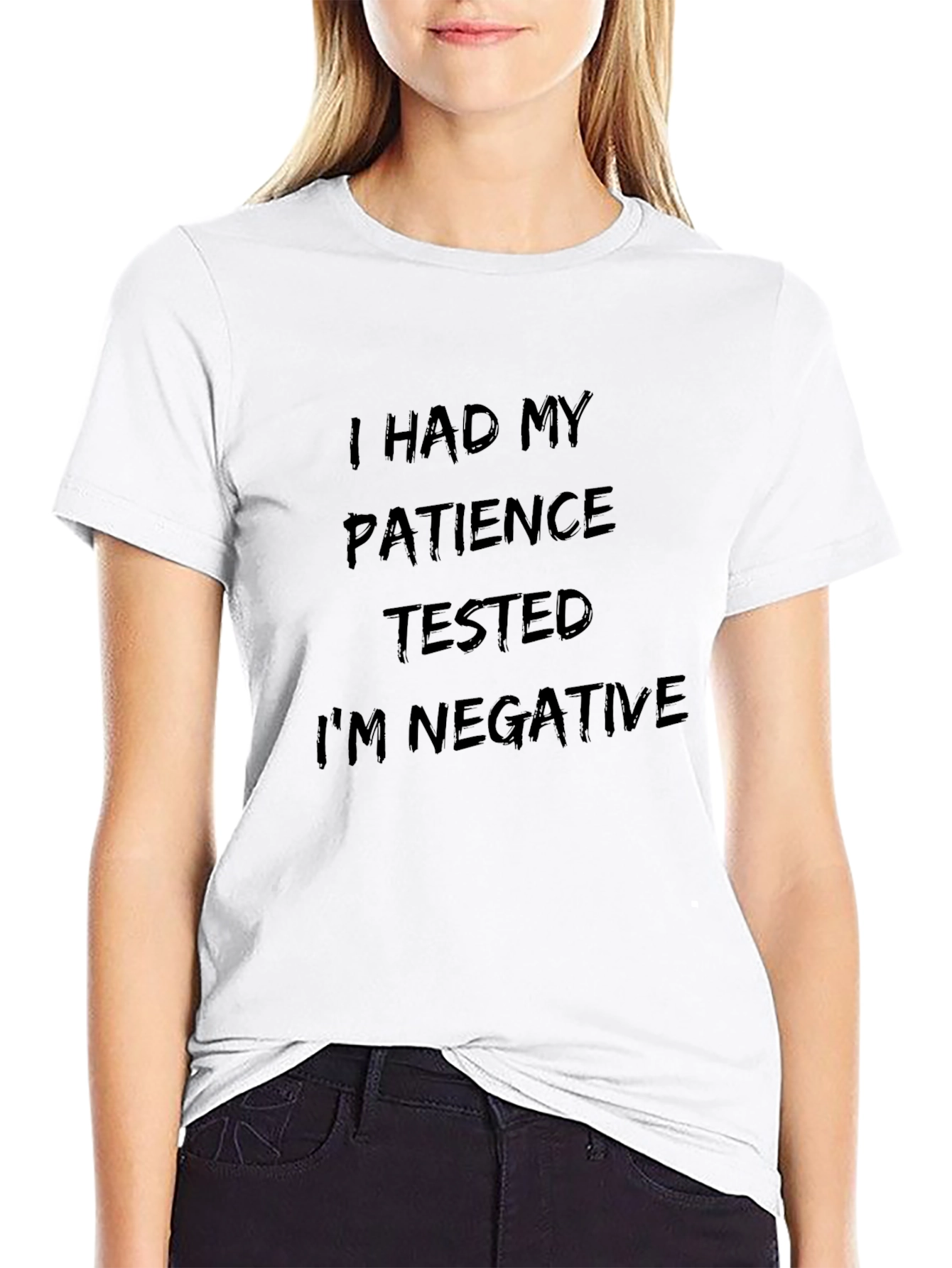 Humorous Patience Tested Negative Black T-Shirt