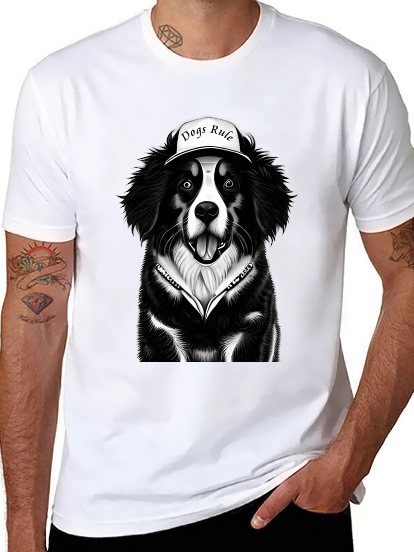 Dogs Rule Graphic Tee - Black Dog Lover T-Shirt