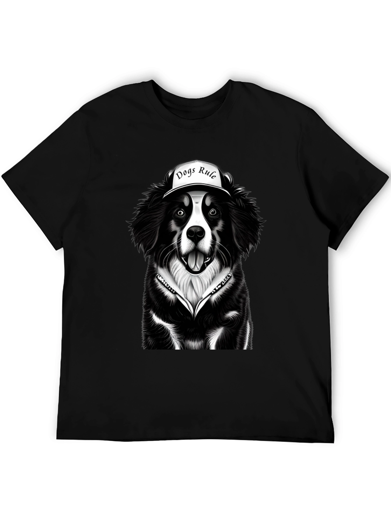 Dogs Rule Graphic Tee - Black Dog Lover T-Shirt